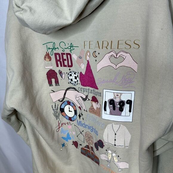 Taylor Swift Tan Hoodie Sweatshirt. Size Large. - Picture 2 of 8